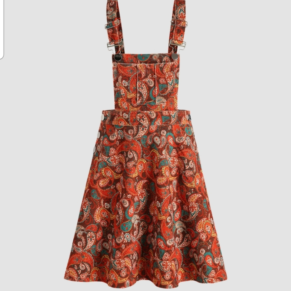 Red (multicolor) Paisley Mini Dress